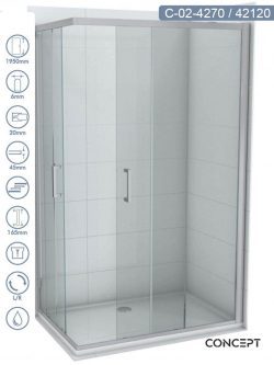 Tuš kabina 70x120cm Atlas-Element Concept