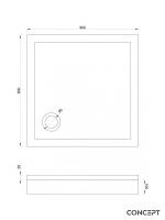Slim tuš kada 90x90cm Concept Solilux-2