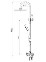 Usponski tuš sa ručnim tušem Pure a11 12551 Herz - Slika 2
