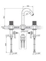 Baterija podgradna za lavabo S2 Gold Rosan 230301G - Slika 2