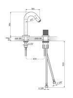 Baterija podgradna za lavabo S2 Black Rosan 230401B - Slika 2