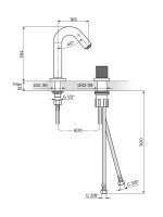Baterija podgradna za lavabo S2 Black&Gold Rosan 230401BG - Slika 2