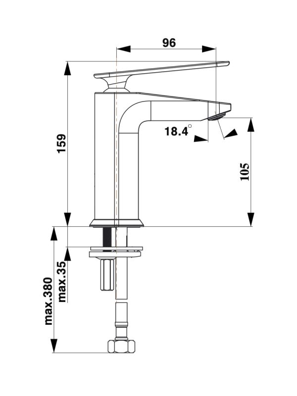 Baterija za lavabo Zen u10 00077 Herz - Slika 2