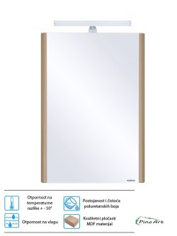 Ormarić sa ogledalom-svetlom Soft-drvo 55cm