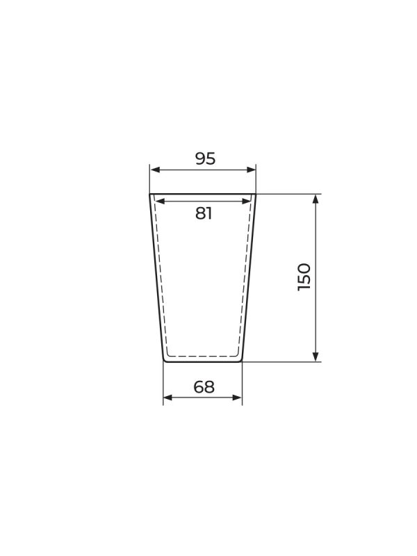 Posuda za WC četku Quadro JQ908C-Rosan - Slika 2