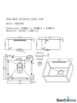 Inox sudopera HD5550 Hrom komplet SanDonna-5
