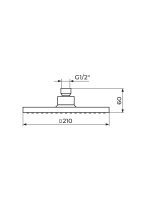 Tuš ruža PTRUSP5D S2 Black Rosan 210x210mm - Slika 2