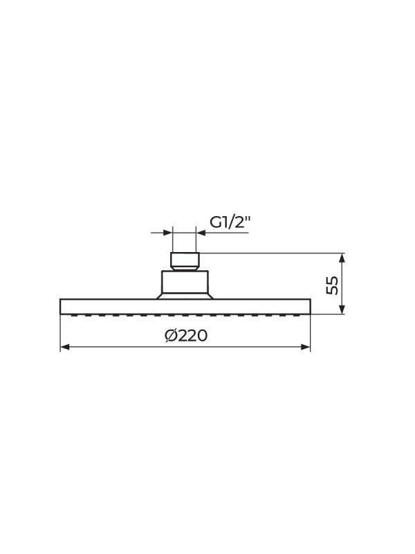 Tuš ruža PTRUSP8D Dark Rosan 220mm - Slika 2