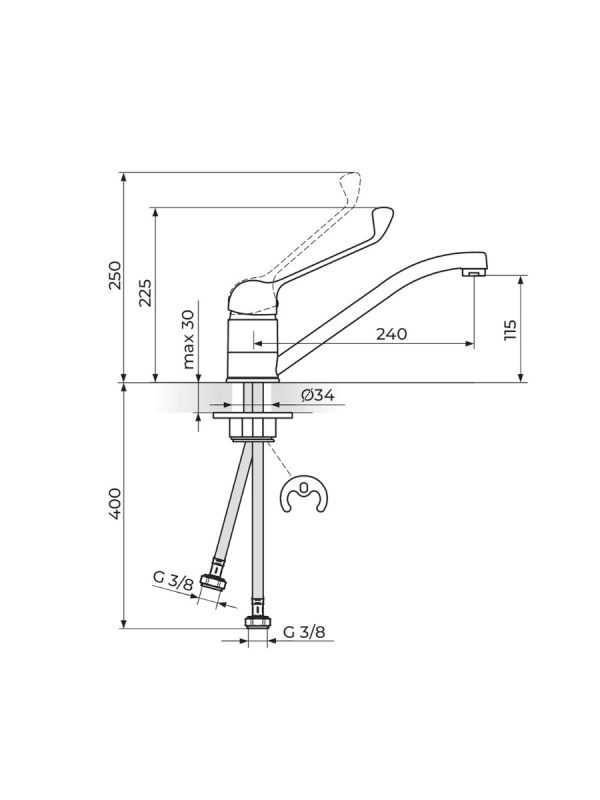 Baterija za sudoperu lekarska King Rosan J381L001 - Slika 2