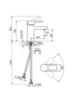 Baterija za lavabo B2 Rosan JB30101 - Slika 2
