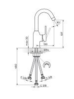 Baterija za lavabo sa 3 cevi B/2 Rosan JB30303 - Slika 2