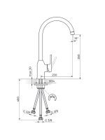 Baterija za sudoperu sa 3 cevi B/2 Rosan JB38223 - Slika 2