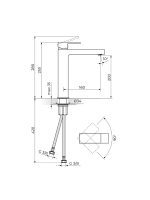 Baterija za lavabo Quadro White Rosan JQ30109W - Slika 2