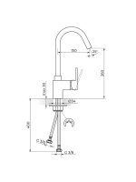 Baterija za sudoperu Quadro Black Rosan JQ38101B - Slika 2