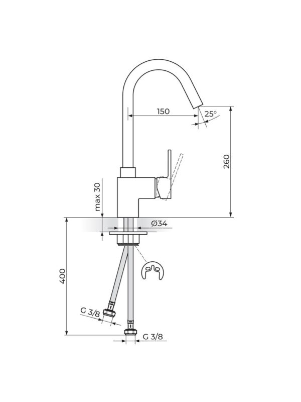 Baterija za sudoperu Quadro White Rosan JQ38101W - Slika 2