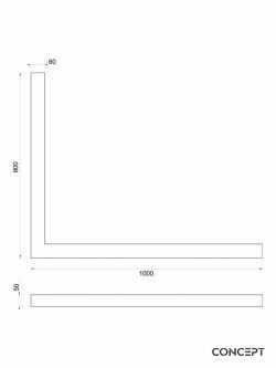 Gredica za tuš kabinu 100x80 bela C-10-100WL -2