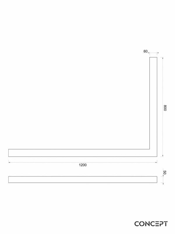 Gredica za tuš kabinu 120x80 crna-C-10-120BD-2