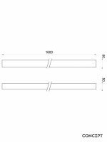 Gredica za tuš kabinu 160cm ravna-bela-2