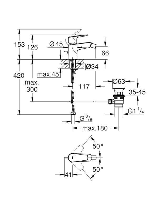 Baterija za bide BauEdge New 23331001 Grohe - Slika 2