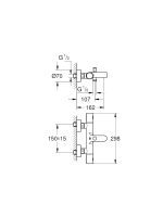 Termostatska baterija sa izlivom 34766000 Grohtherm Grohe - Slika 2