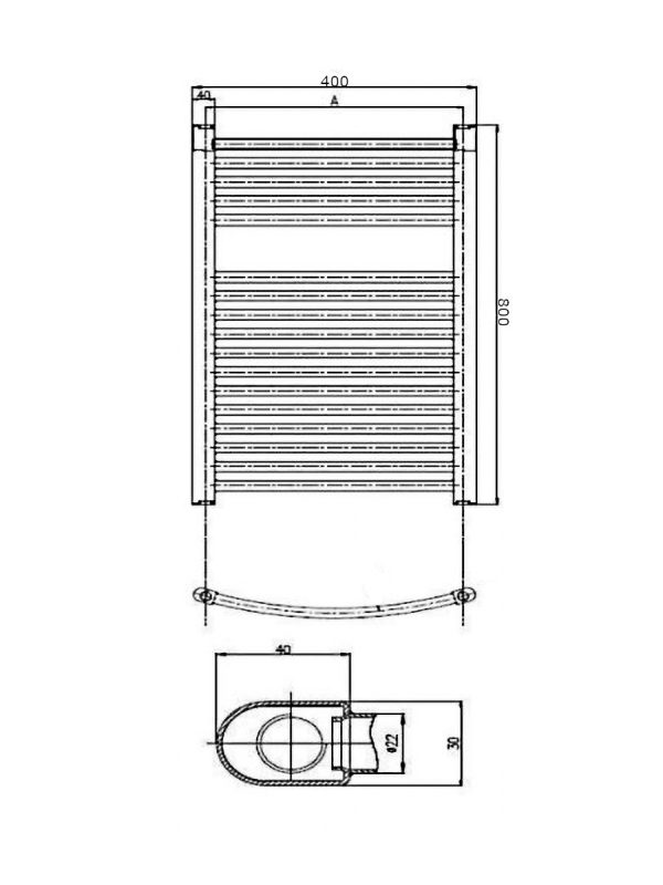 Sušač hrom 400x800mm Mektek - Slika 2