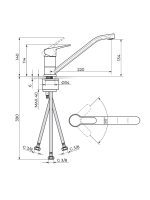 Baterija za sudoperu sa 3 cevi Blau Rosan B138103B - Slika 2