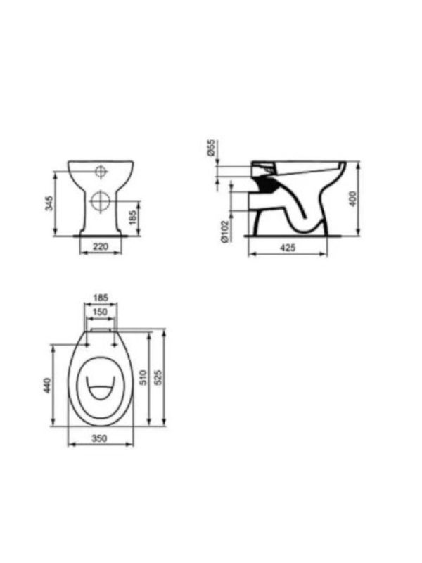 Wc šolja baltik Ideal Standard Alpha - Slika 2