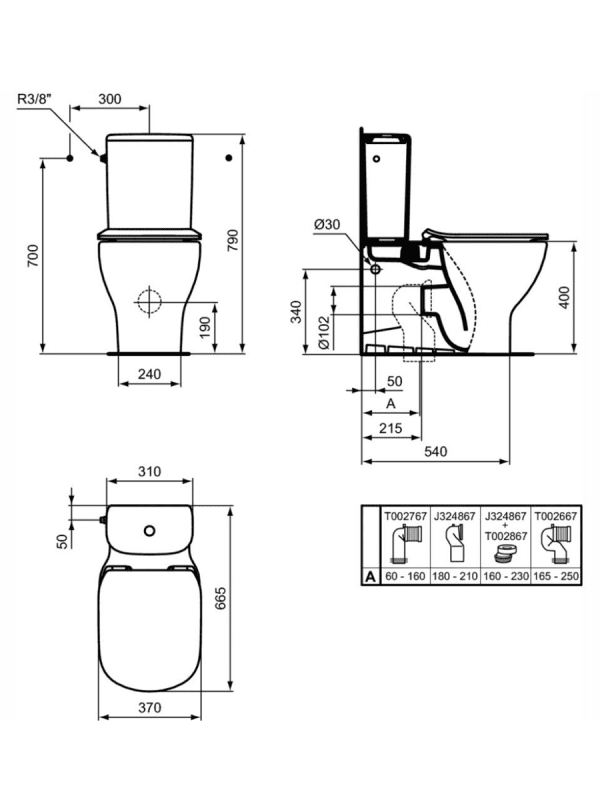 Monoblok sa wc daskom Tesi Ideal Standard AquaBlade® - Slika 2