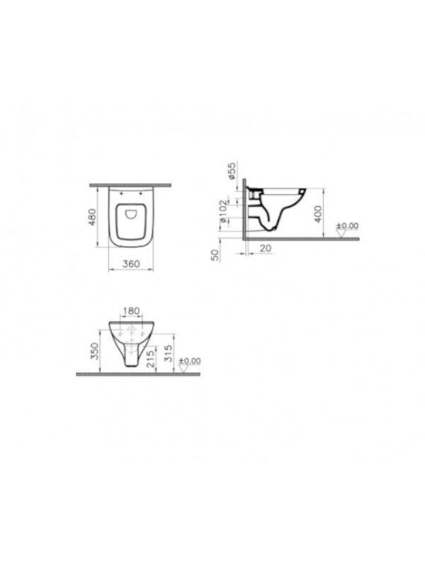 Wc šolja konzolna S20 Compact Vitra - Slika 2