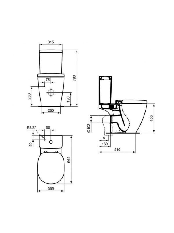 Monoblok Connect Cube Ideal Standard - Slika 2