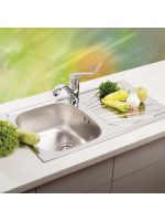 Metalac inox usadna sudopera Luna Flex ø90 77x43,5cm jednodelna - Slika 2