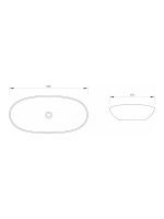 Nadgradni lavabo mat beli 62,5x37cm Minotti - Slika 2