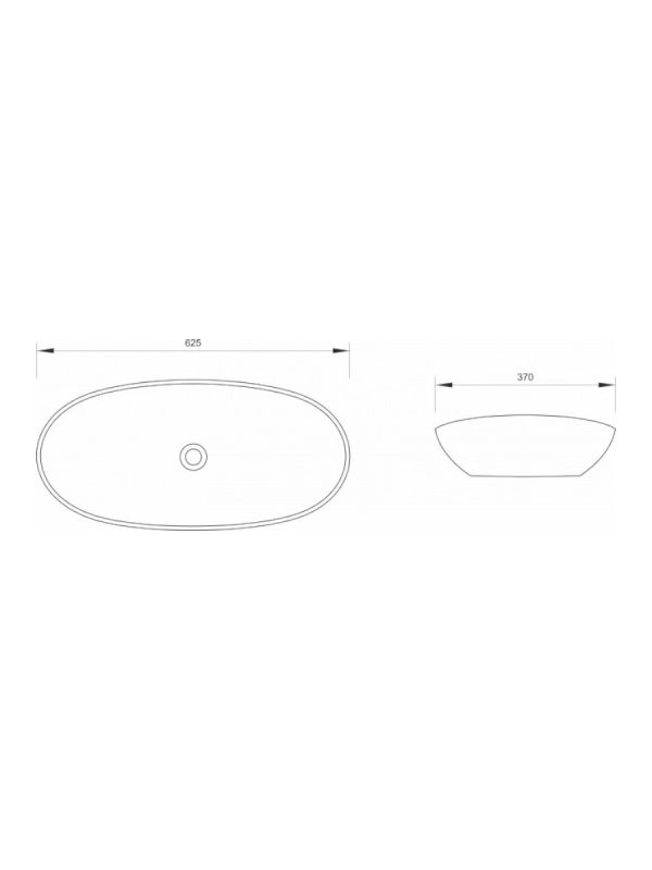 Nadgradni lavabo mat beli 62,5x37cm Minotti - Slika 2