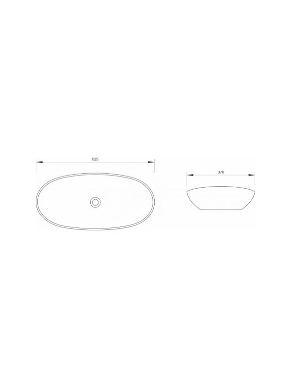 Nadgradni lavabo crni 62,5x37cm Minotti - Slika 2