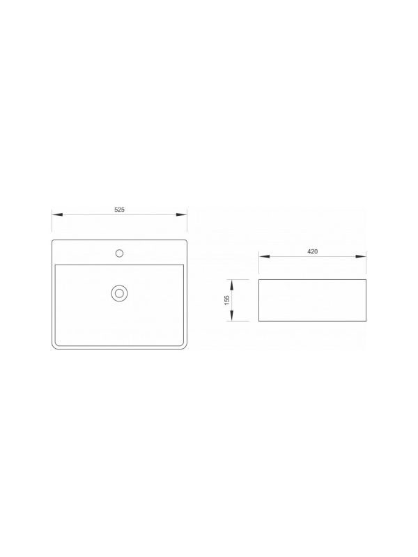 Nadgradni lavabo 52.5x42cm crni mat Minotti - Slika 2