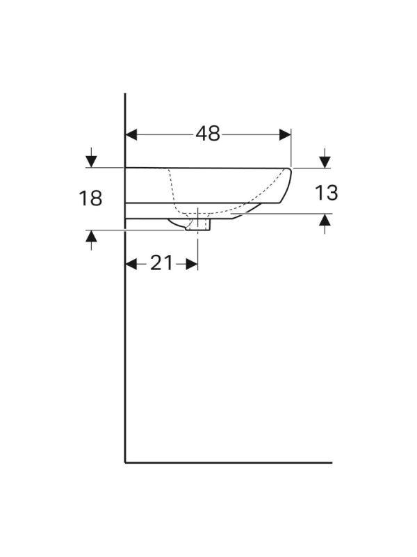 Lavabo Selnova Square Geberit 65x48cm - Slika 3