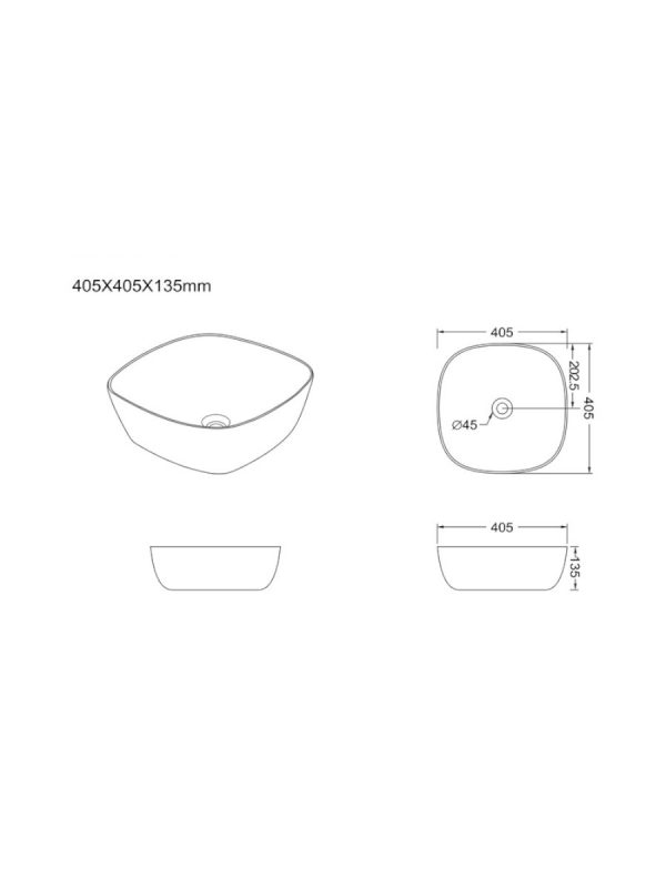Lavabo nadgradni SKB/S 01 Linni 40,5x40,5cm - Slika 3