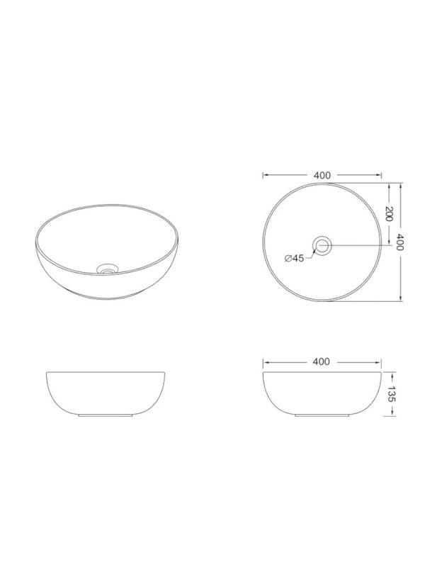Lavabo nadgradni SOB/Z 01 Linni 40cm - Slika 2
