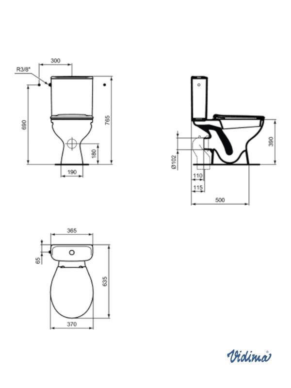 Monoblok baltik sa wc daskom Vidima UlysseS - Slika 2