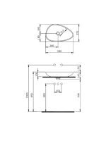 Lavabo nadgradni mat kašmir Etna Bocchi 58x37cm - Slika 2