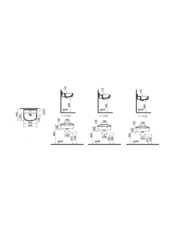 Lavabo Vitra Sento Kids 45,5x40cm - Slika 3