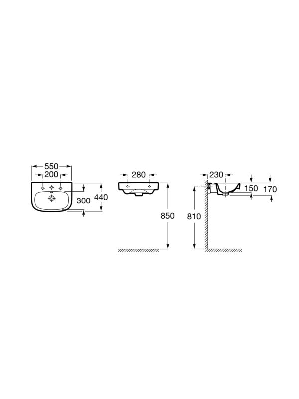 Lavabo Debba 55x44cm Roca - Slika 2