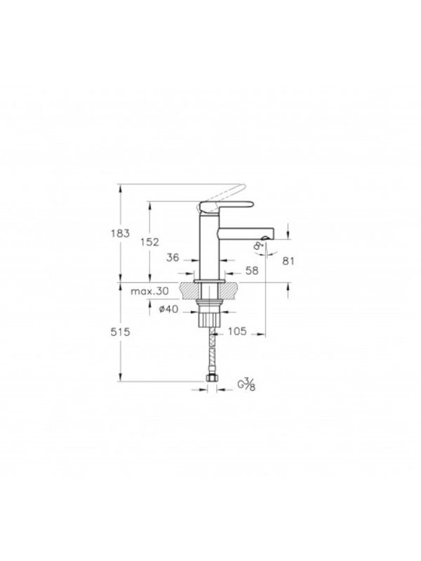 Baterija za lavabo Vitra Sento Kids A4266646 - Slika 2