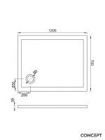 Tuš kada ugradna slim 120x70cm Solilux Concept C-11-1270 - Slika 2