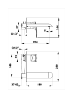 Ugradna baterija za lavabo Elite Black e80B 00080B Herz - Slika 2