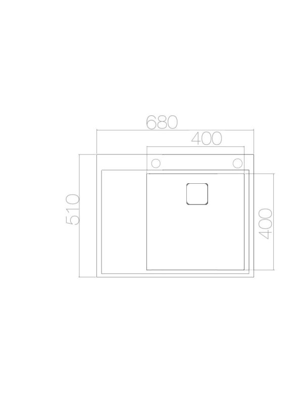 Podgradna sudopera Laweo AS 3327 inox 9x9cm 68x51cm - Slika 3