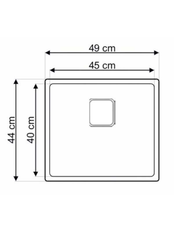 Podgradna sudopera Laweo AS 355 inox 9x9cm 49x44cm - Slika 2