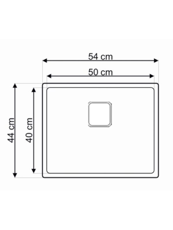 Podgradna sudopera Laweo AS 356 inox 9x9cm 54x44cm - Slika 2