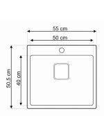 Ugradna sudopera Laweo AS 383 inox 9x9cm 55x50,5cm - Slika 2