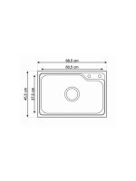 Podgradna sudopera Laweo AS 91 inox ø90 68,5x45,5cm - Slika 2